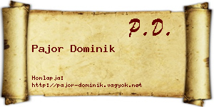Pajor Dominik névjegykártya